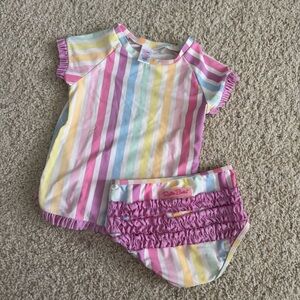 Ruffle Butts • 2 piece rash guard swimsuit girls 6